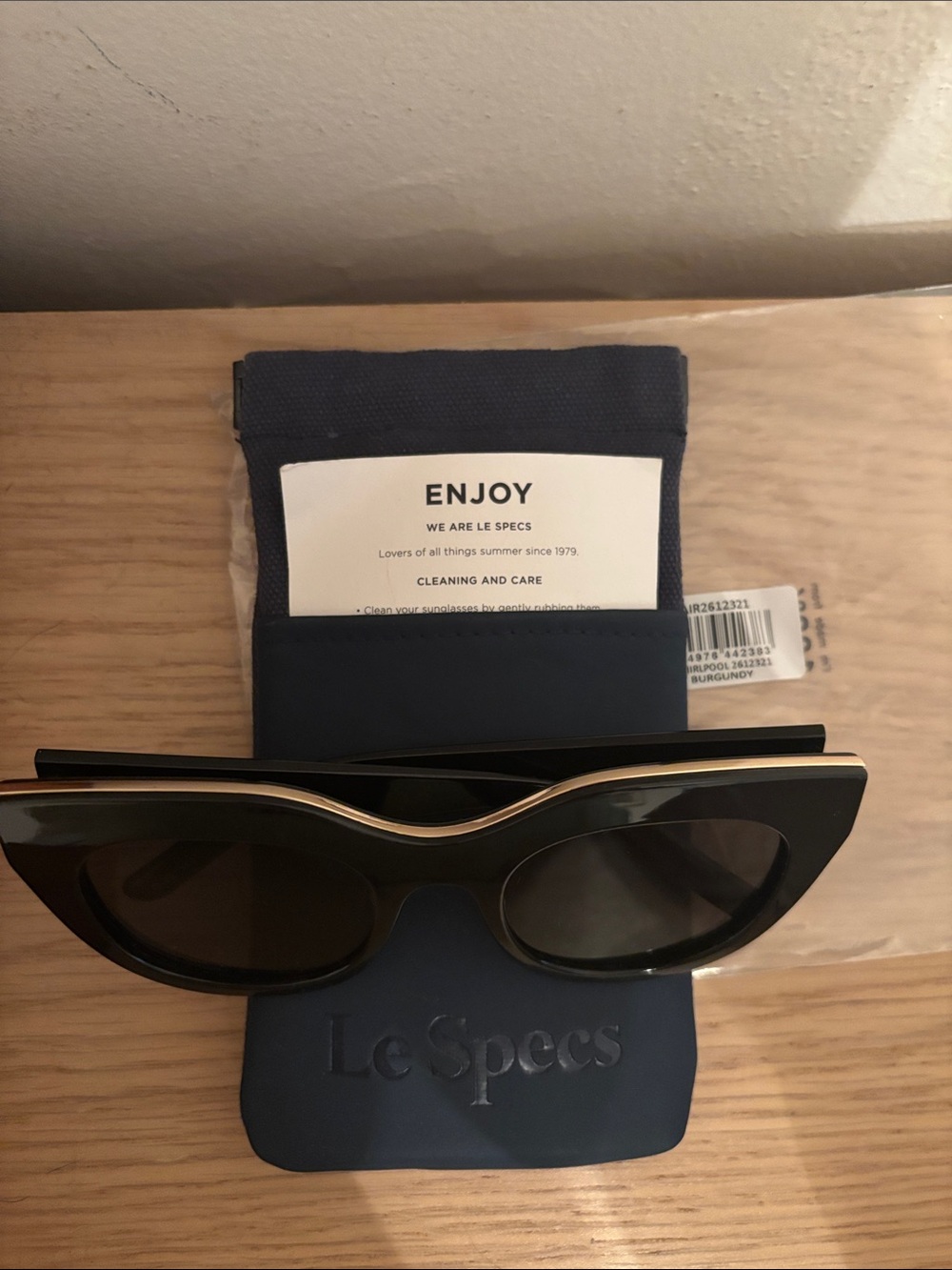 Le Specs Black Oversized Cat-Eye Sunglasses